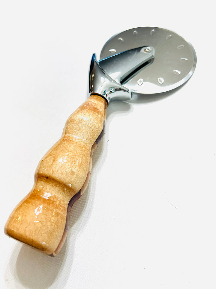 Pizza Cutter Multiple Hardwood Handle with Stainless Steel Rotary Blade