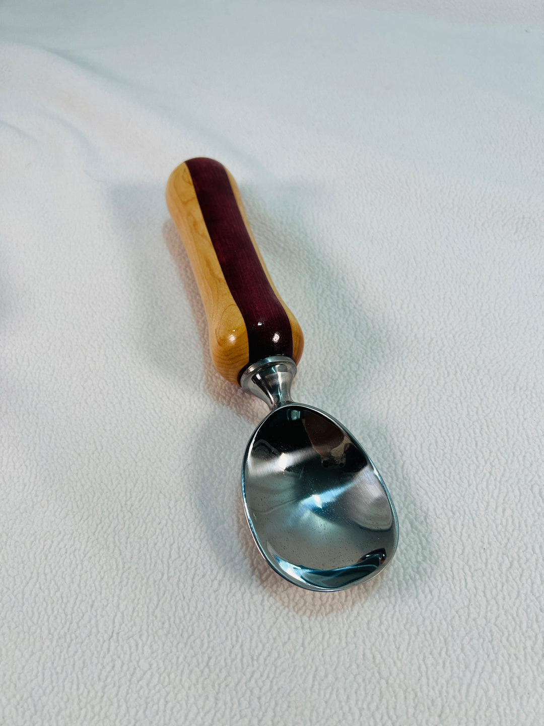 Ice Cream Scoop Purple Heart and Maple Handle with Paddle Stainless Steel Scoop