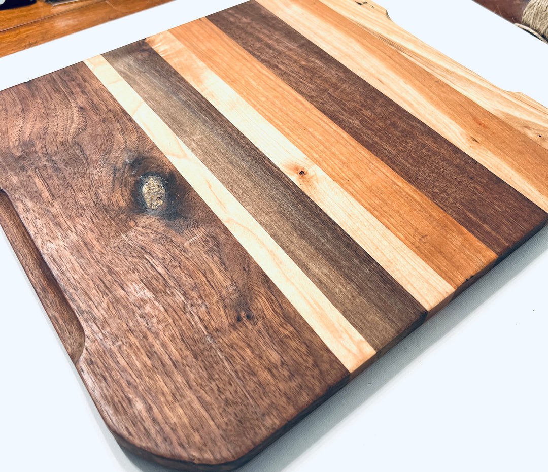 Stunning Face Grain Multi Hardwood Cutting Board