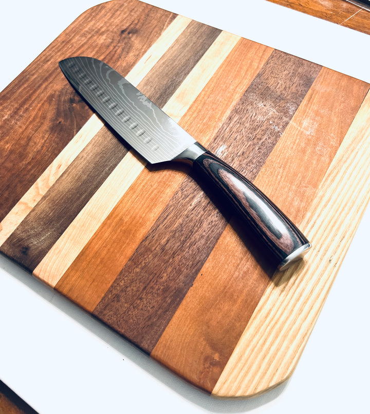 Stunning Face Grain Multi Hardwood Cutting Board