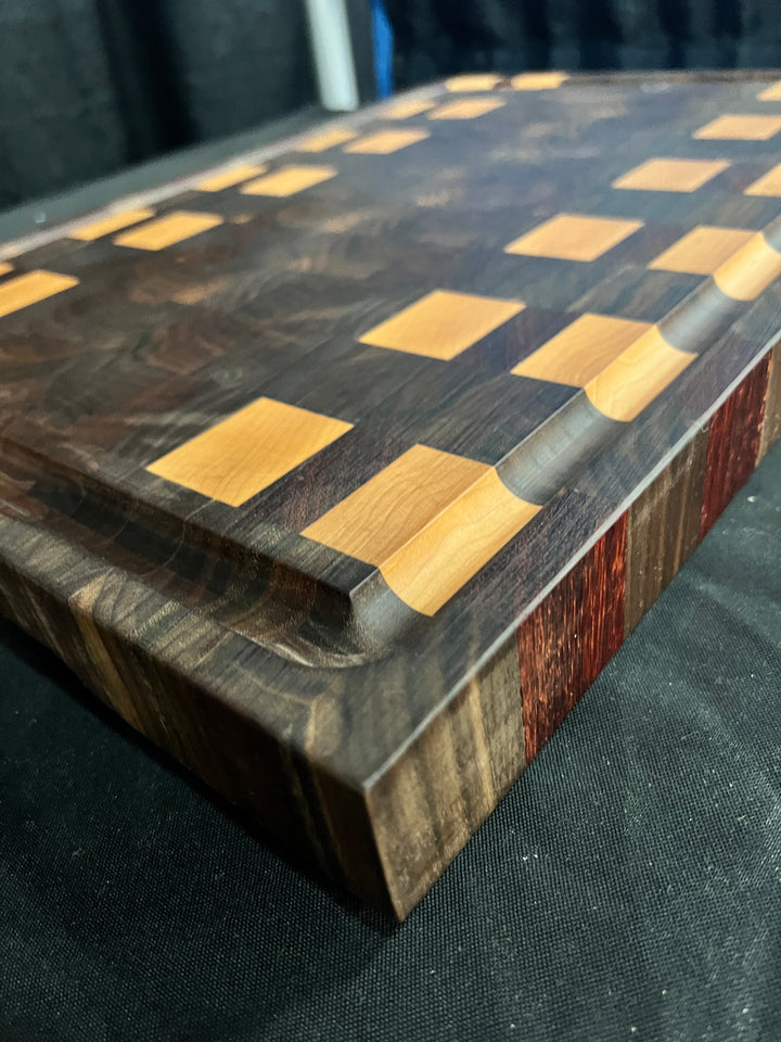 Cutting Board Walnut, Padauk, and Maple End Grain Large Cutting Board