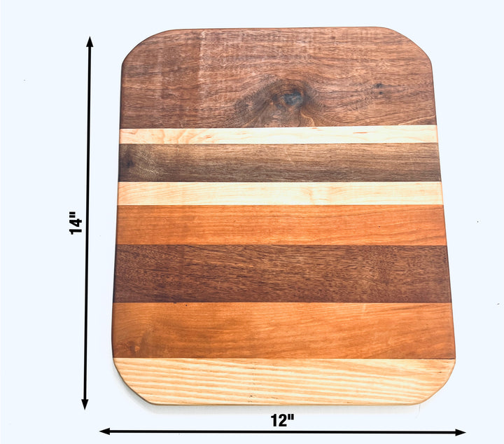 Stunning Face Grain Multi Hardwood Cutting Board