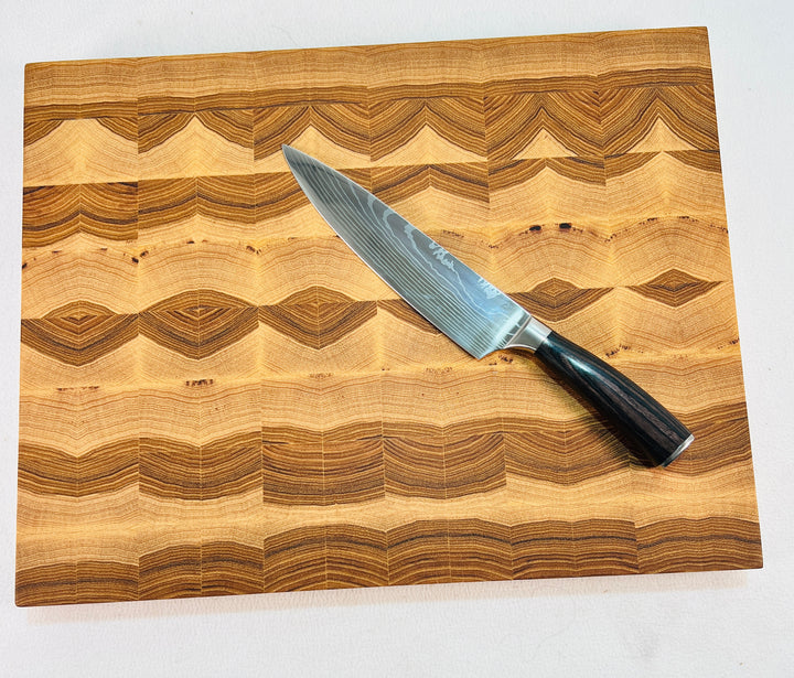 Unique End Grain Hickory Cutting Board butches block