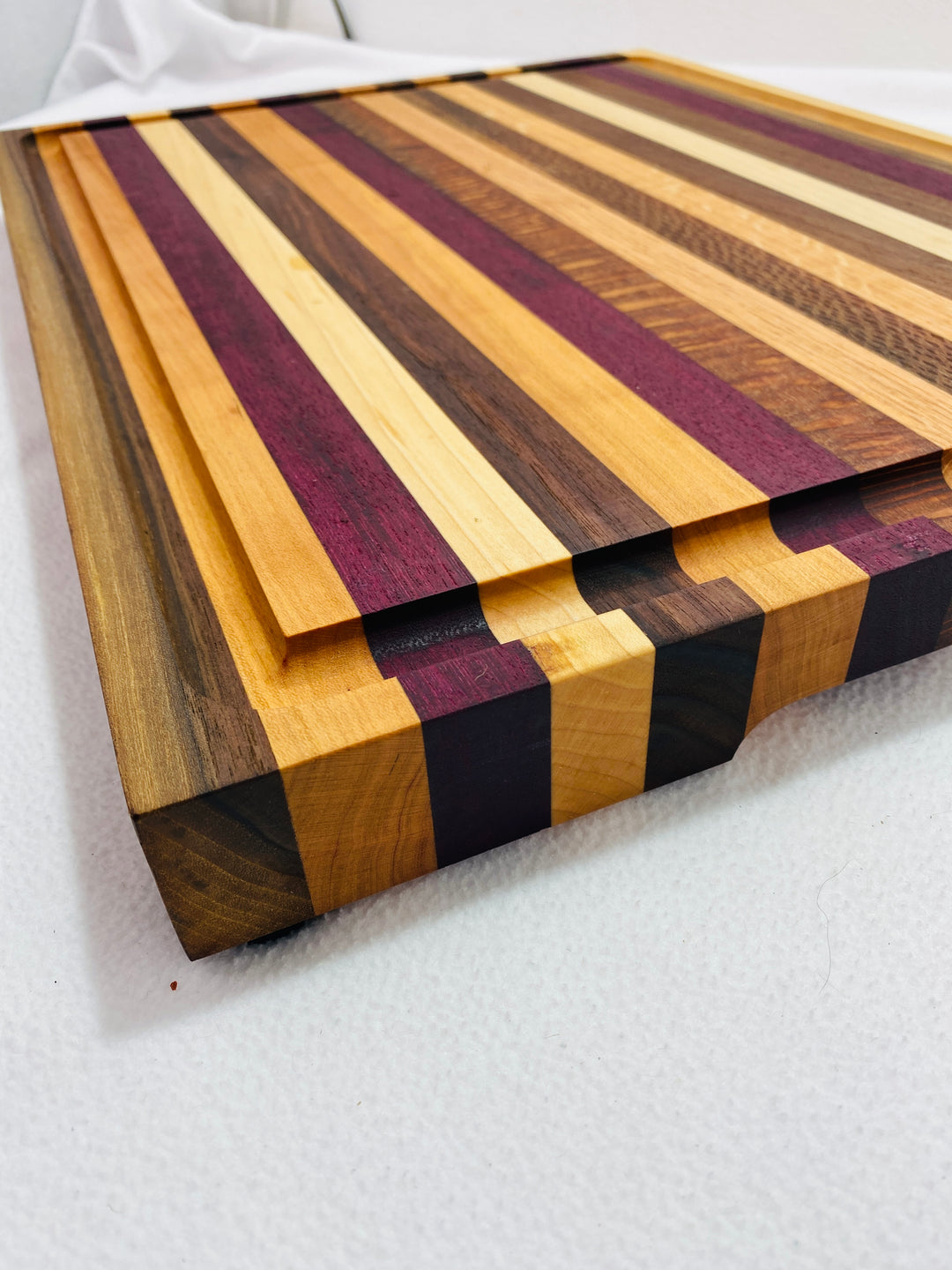 Cutting Board Stripe Walnut, Purple heart Maple & Cherry Edge Grain Ch –  Spencers Custom Wood LLC
